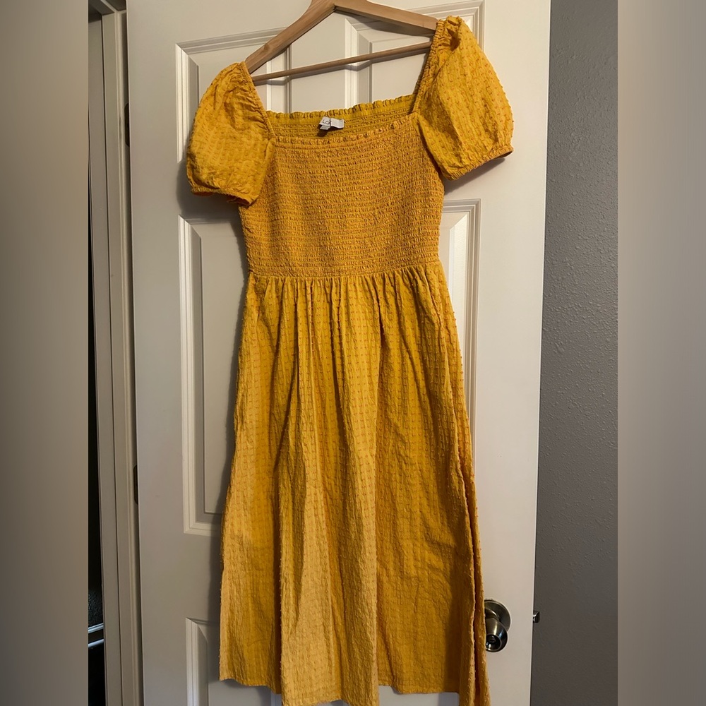 Loft fit and flare Swiss dot dress